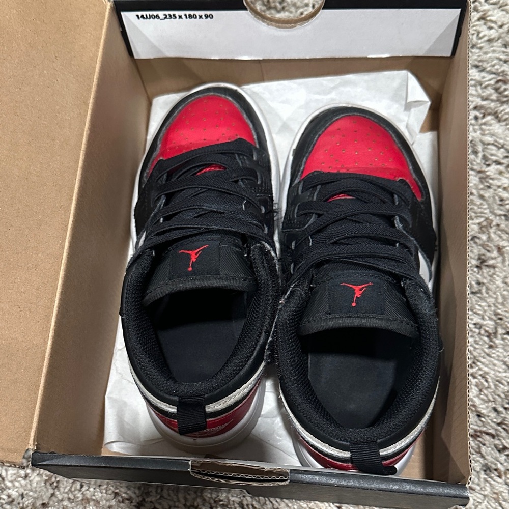 Jordan Kids Black and Red Sneakers